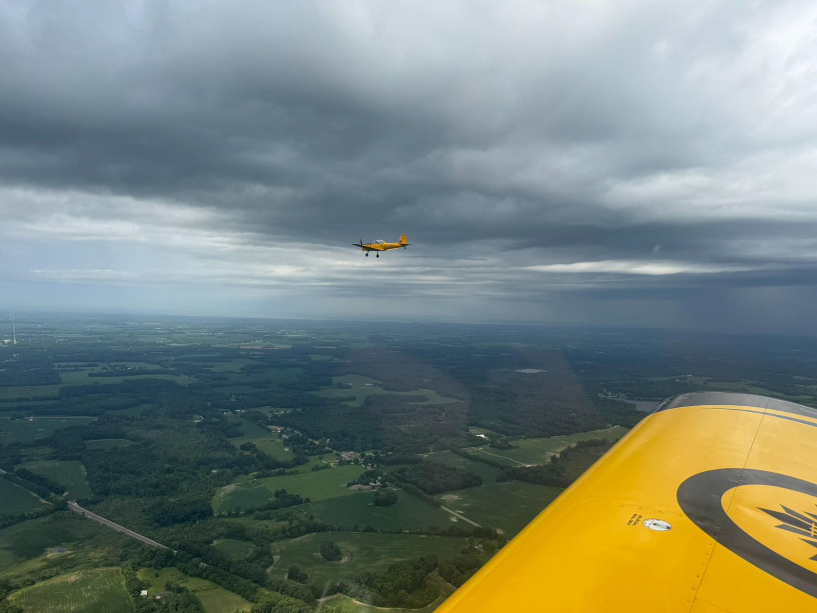 Taken from Steve's plane, looking at Lisa (017). Near South Bend, Indiana