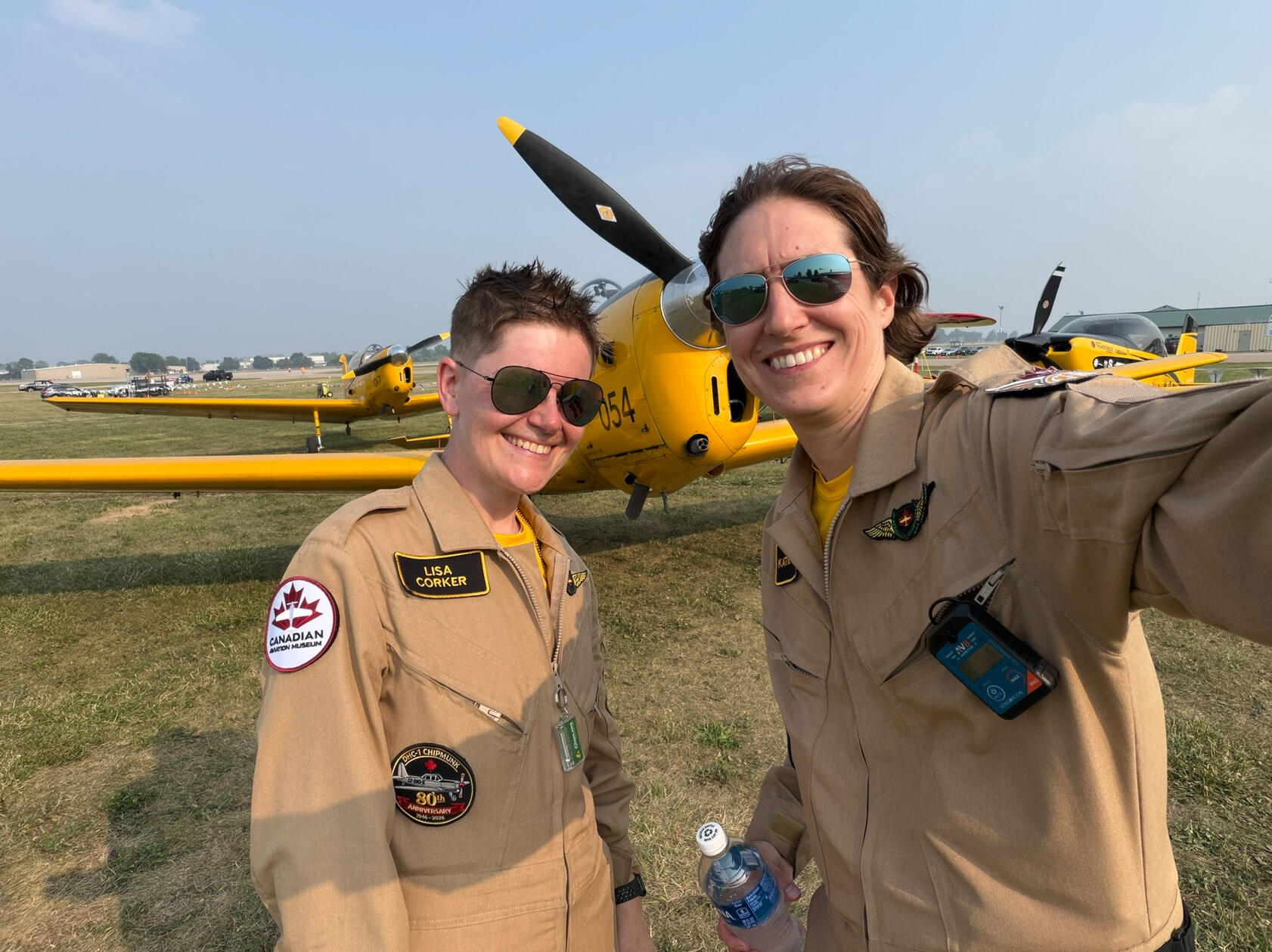 Katie snaps a selfie after we push the planes into our display location.