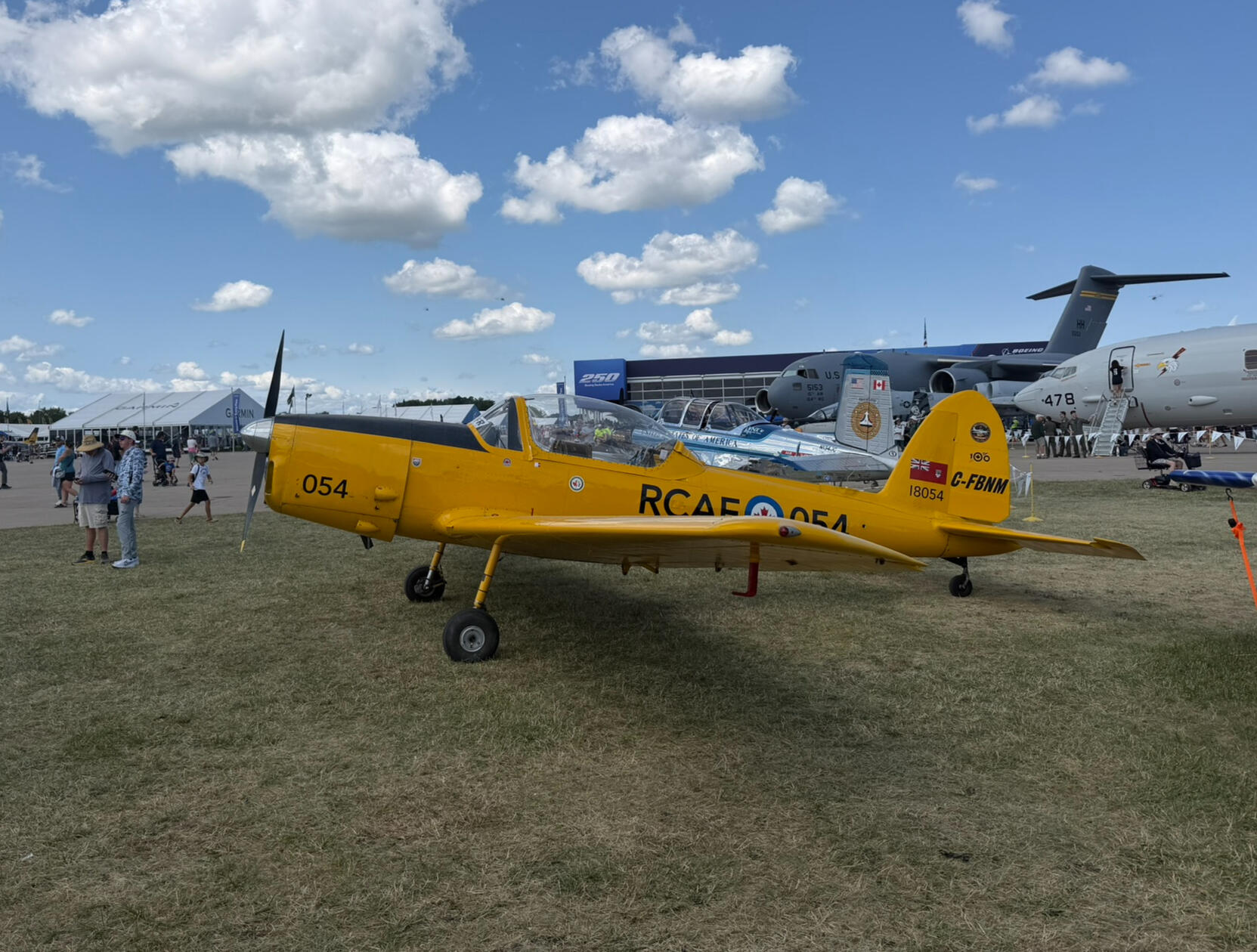 Katie's plane (054) sitting in Boeing Plaza, waiting to be pushed to the taxiway