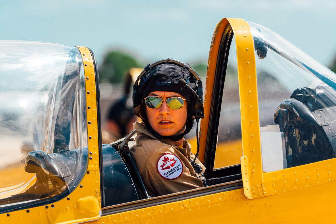 Katie in her Chipmunk. Image taken by AOPA photographer Jake Teague.
