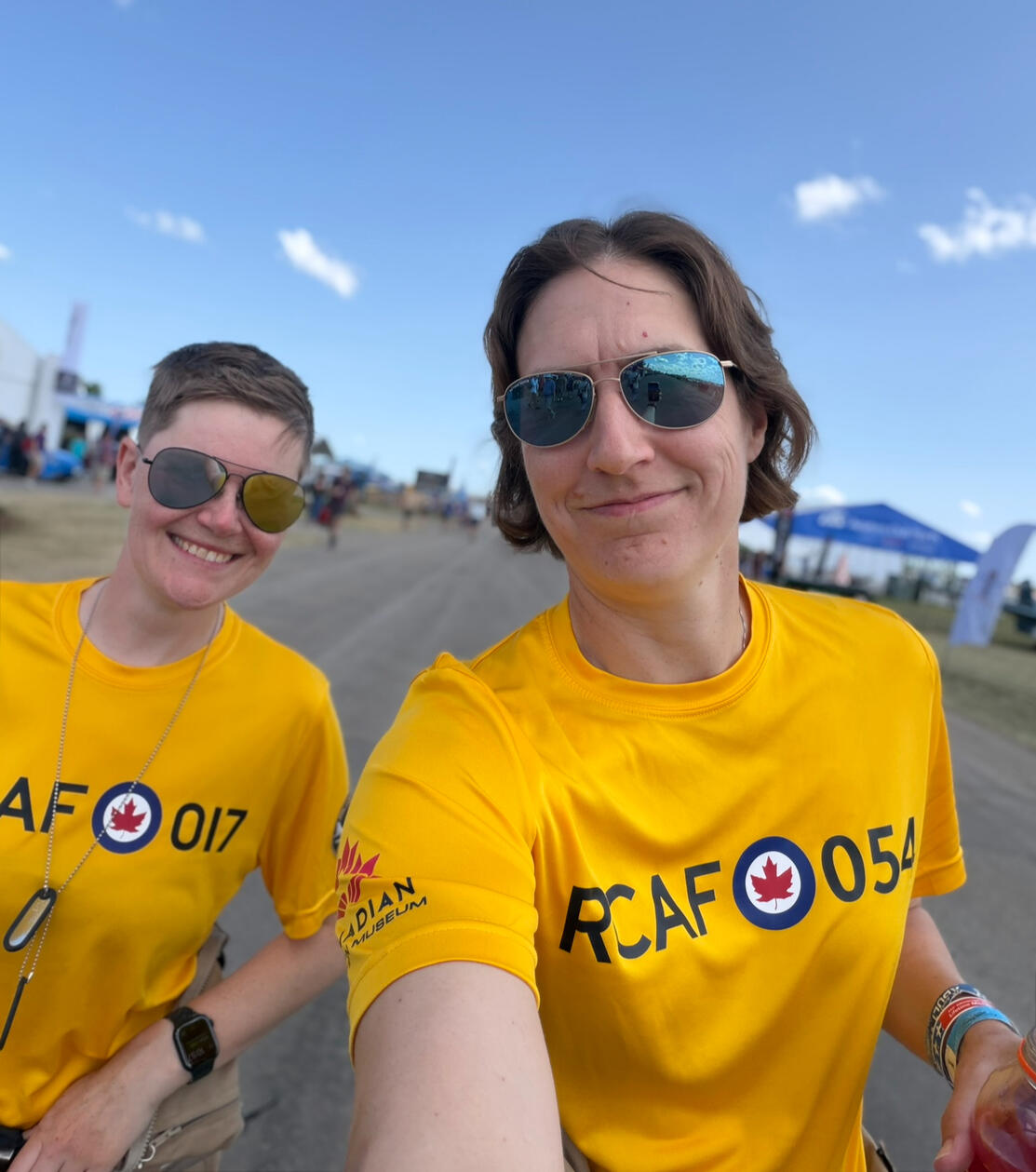 Lisa & Katie walking back to the Chipmunks from the EAA Lifetime Membership clubhouse
