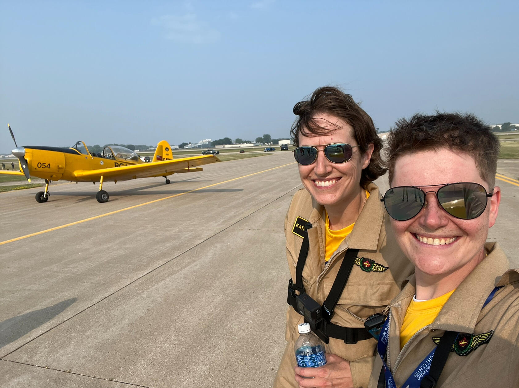 Katie & Lisa successfully on the ground in Oshkosh