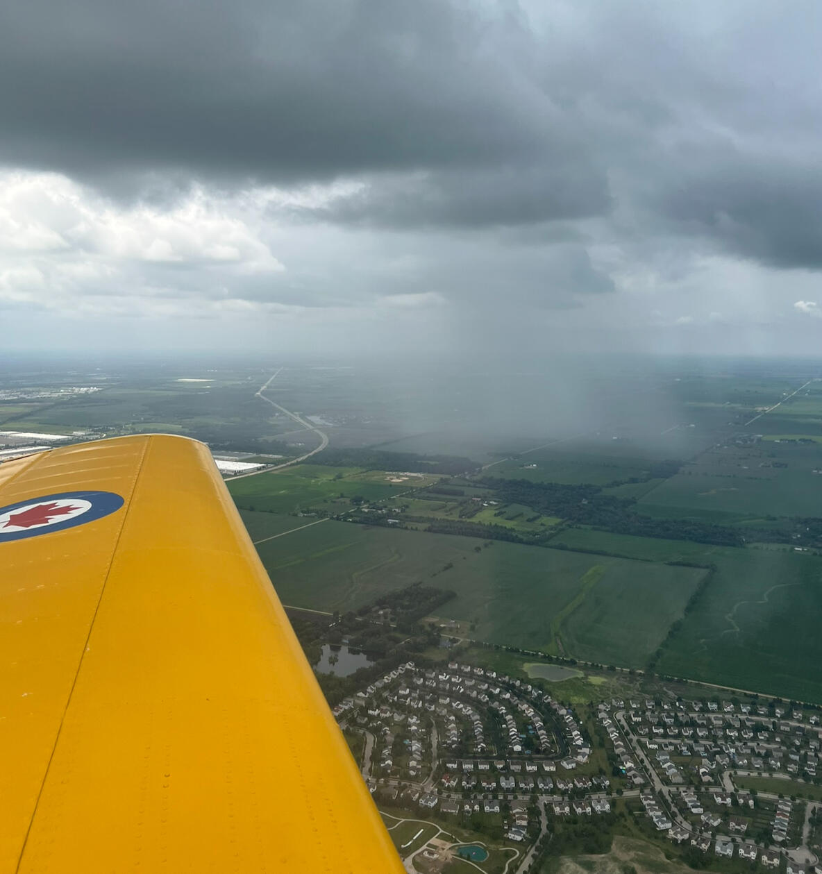 A small rain storm near De Kalb, Illinois