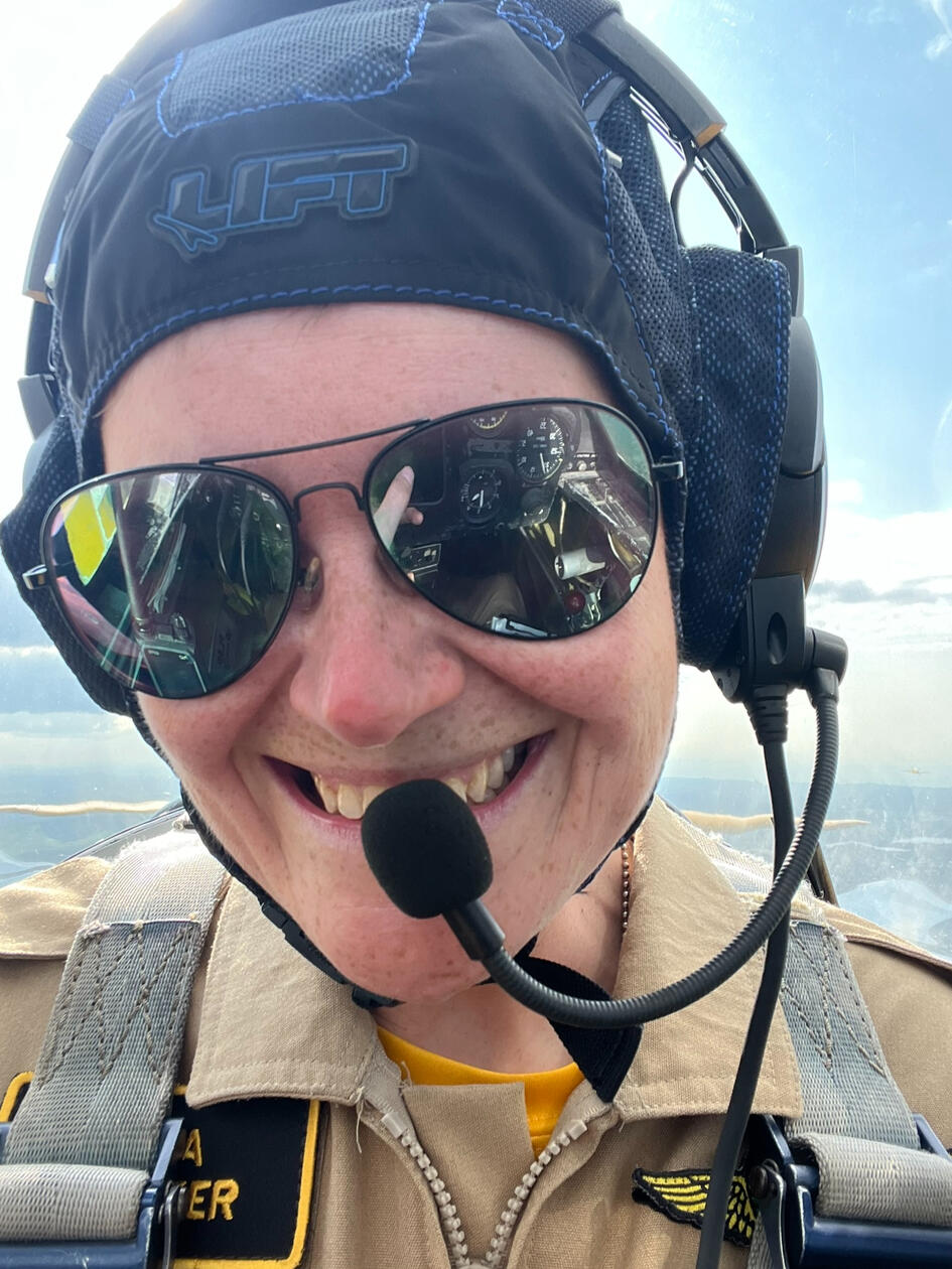 Flying selfie of Lisa
